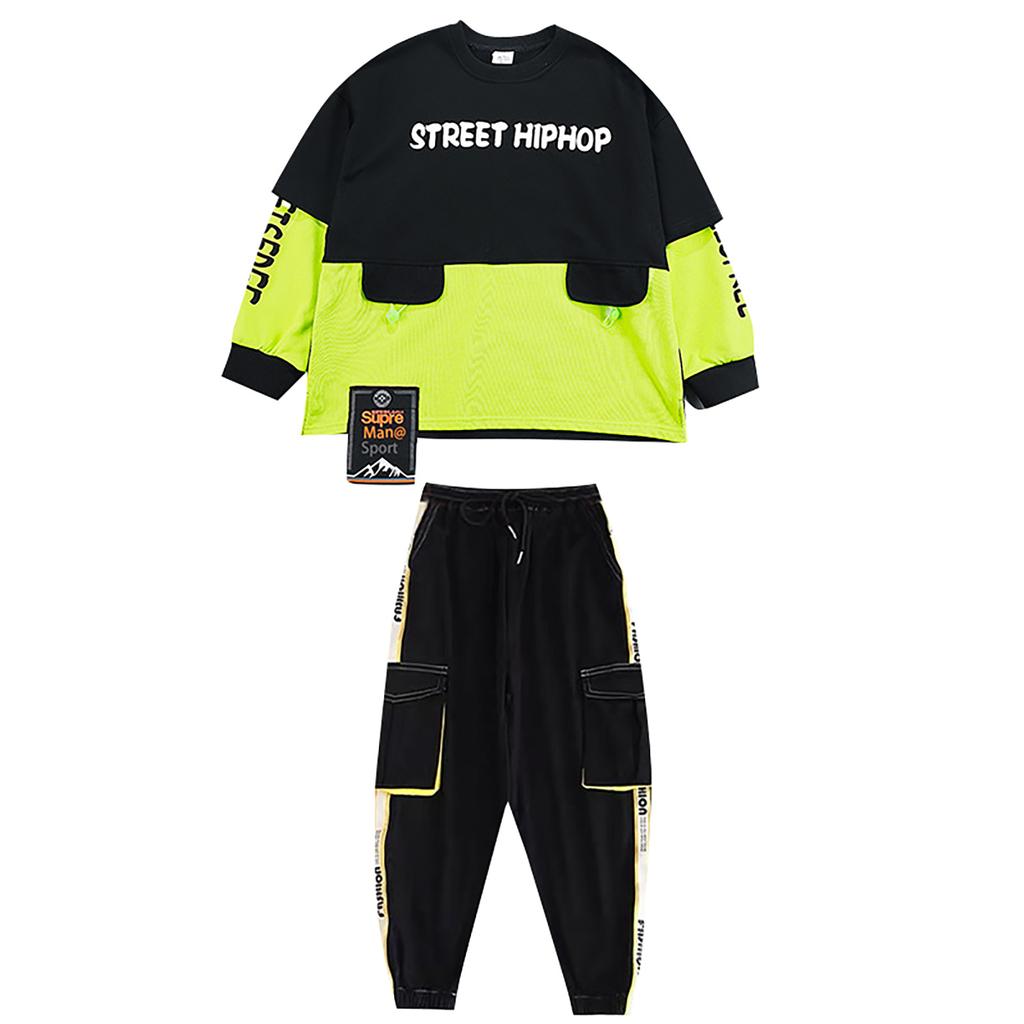 Κοριτσίστικο Fashion Trend Street Dance Set Top Ημιμανίκι Παντελόνι Jazz Dance Set