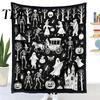 Cozy Warm Throw for Sofa Halloween DIY Coloring Blanket with 24 Markers, Washable Blanket, Color Art Therapy Relaxation Your Own Spooky Pattern
