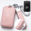 SANRILY Pink Leather Key Fob Cover for Volvo XC90 2019 2020 2021 XC60 S90 V90 XC40 V60 Keyless Full Protector Smart Key Case Shell with Keychain