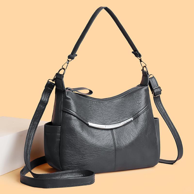 Retro single shoulder armpit bag large capacity tote bag women's soft leather oblique span bag women's versatile high-end mother bag