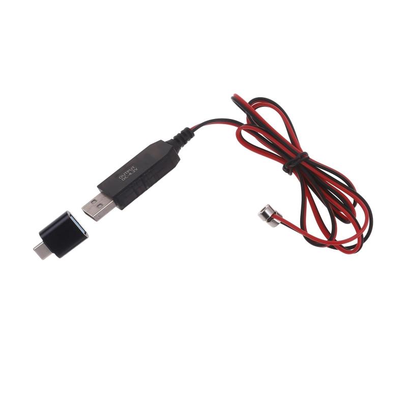 

USB Magnetic Charging Cable for 3.7V 14500 16340 26650 Batteries Rechargeable Battery Charger Cord with Type-C Adapter 1