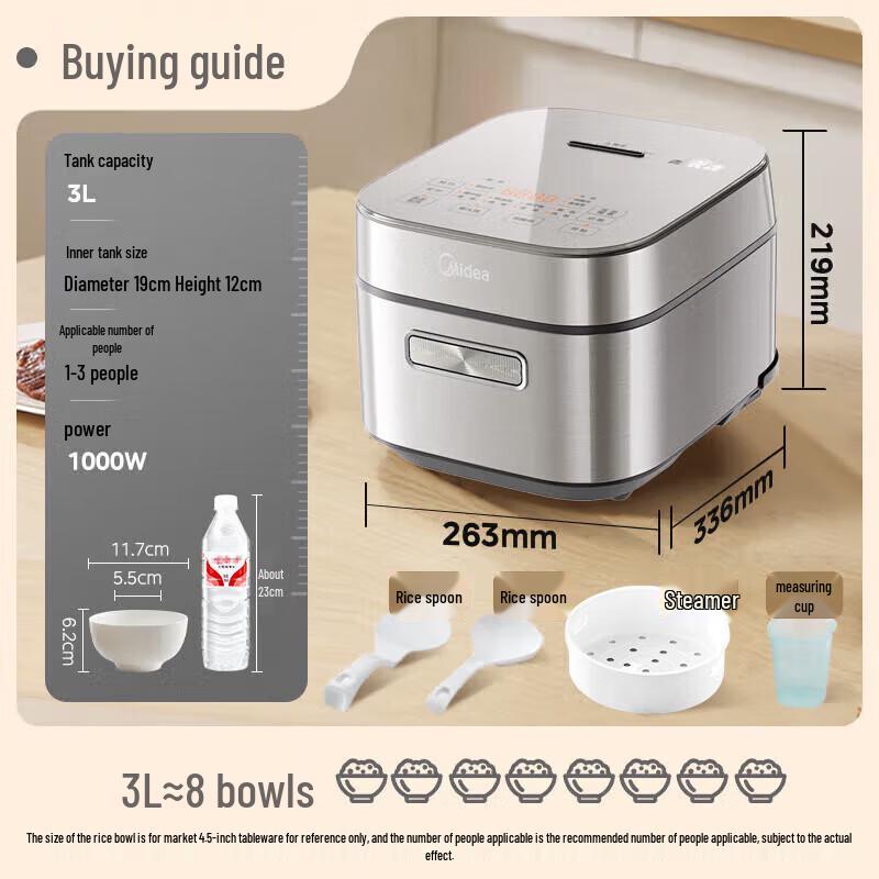 Midea 3L IH Smart Multifunction Rice Cooker CN Plug (adapter Included)