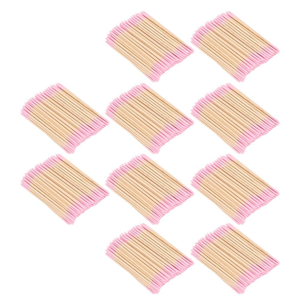 10 Bags Wooden Stick Body Double Pointed Cotton Swabs  Eyeliner & Cosmetic Touch-Up Work