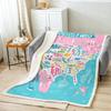 Counting Numbers Educational Blanket Soft Sherpa Throw Learning Tool for Kids Math Practice Bedroom Nursery Decor