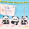 6pcs Stylish Panda Keychain Acrylic Keyring Bag Pendant Animal Lover Accessory Car Interior Decoration Handmade Present