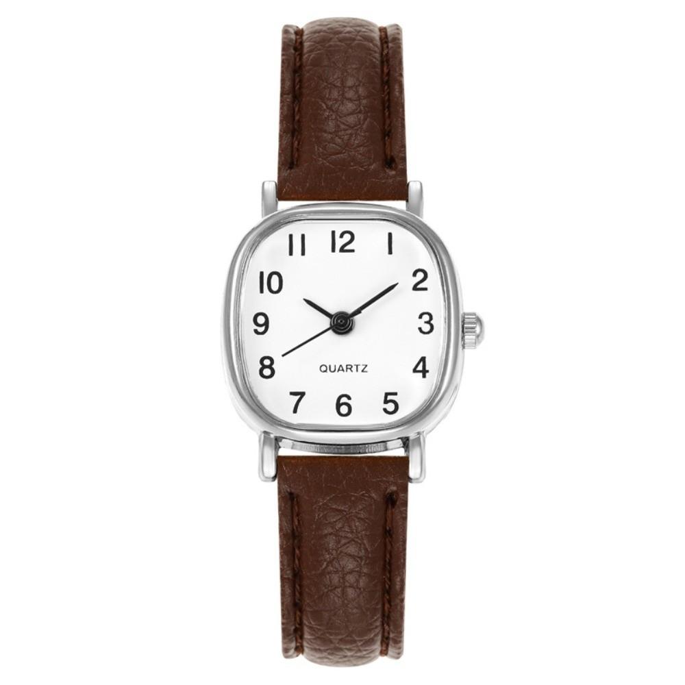 Minimalist Quartz Movement Square Wristwatch Leather Strap Arabic Numeral Dial Ladies Wristwatch Quartz Watch Daily Outfits