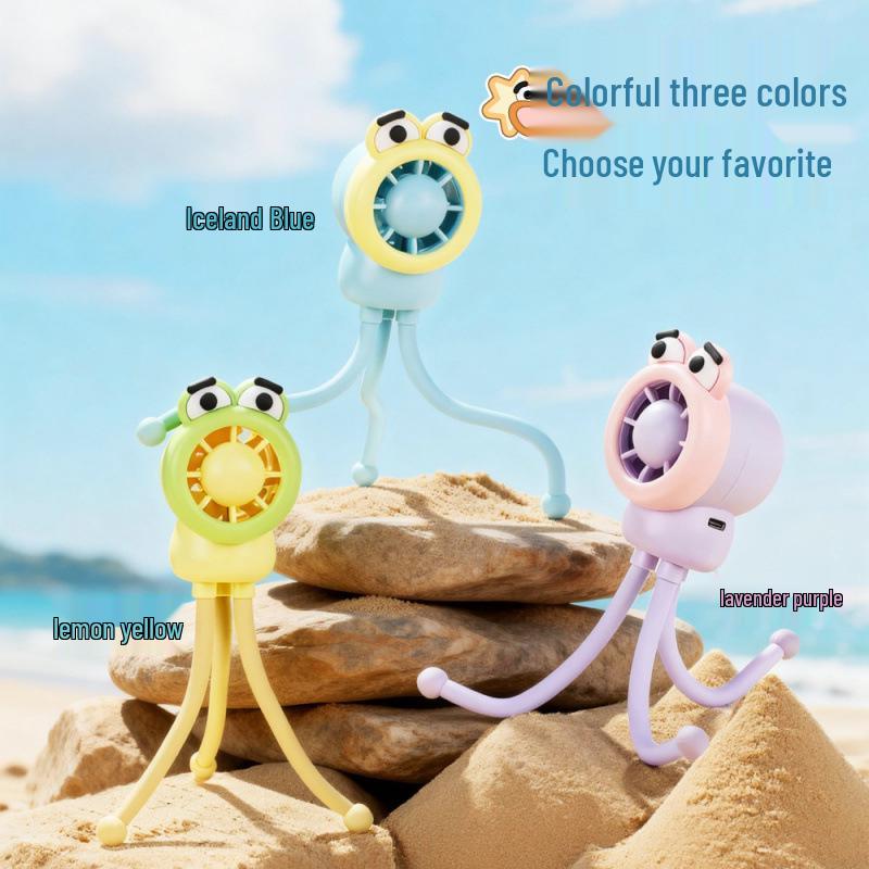 2026 Octopus Mini USB Fan & Phone Holder - Desktop Ornament & Portable Cartoon Electric Fan for Students