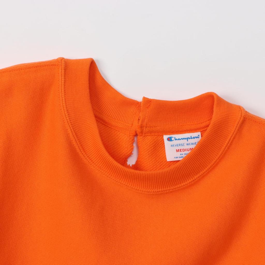 Tunic Long Sleeve Round Neck Cotton 10oz One Point Logo Reverse Tunic Casual Cork Orange [Champion] 100% Weave(R) Women's CW-Y001
