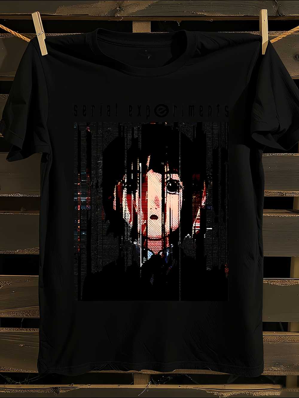 Футболка с принтом аниме Serial Experiments Lain Мужская футболка Женские футболки с принтом букв Футболка с короткими рукавами Повседневная уличная футболка Топ L