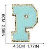 6Cm Towel Embroidery Lake Blue English Letter Embroidery Cloth Sticker Bag Decoration Patch Sticker Ironing Number Sticker