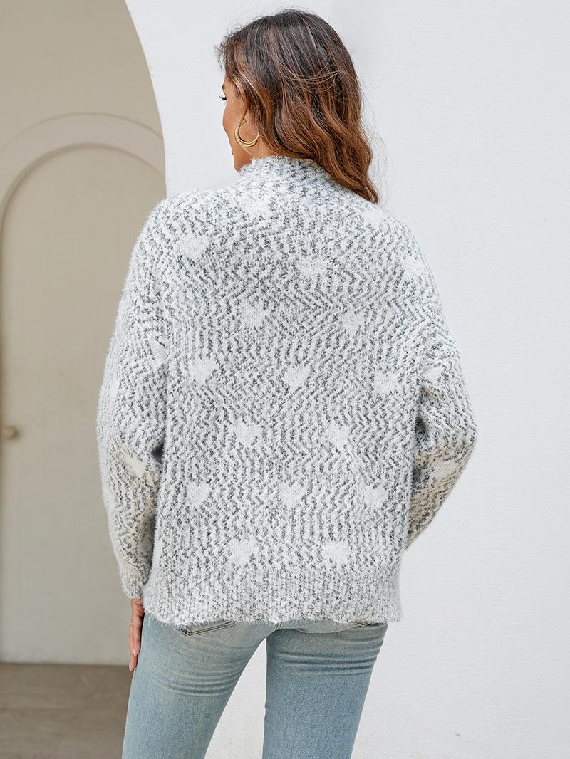 ZIMOXUAN женский повседневный свитер с принтом в виде сердца — фото 12