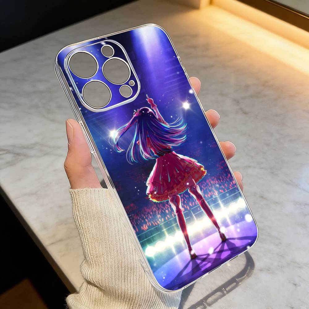 

Oshi No Ko AI-Anime C-Cute Phone Case For iPhone 17 16 15 14 13 12 11 Mini Pro Max Plus Transparent Cover iPhone16pro