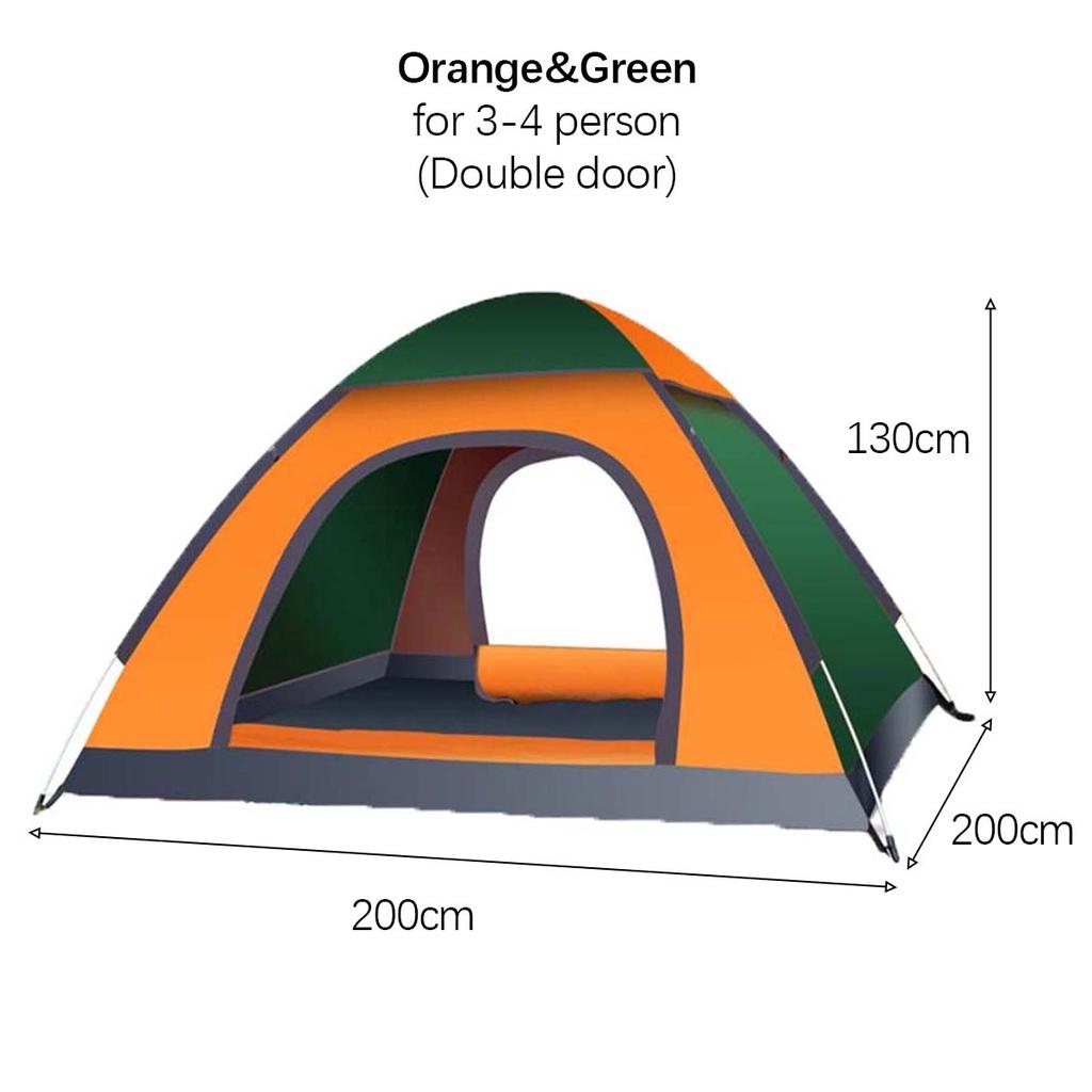 Fully Automatic Pop-Up Quick Shelter Outdoor Travel Hiking Waterproof Camping Tent 1-4 Person Portable Tent Instant Set Up Tent