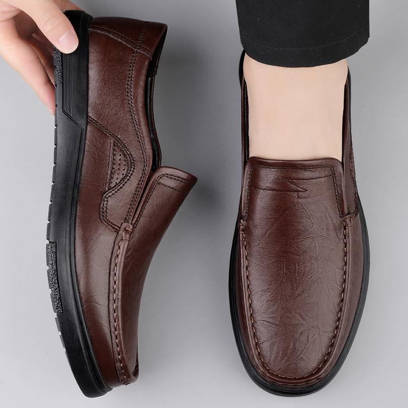 Fashion New Casual Male Dress Shoes Handmade Men Business Shoes Men's High Quality Genuine Leather Loafers Moccasins Walking Men Flats
