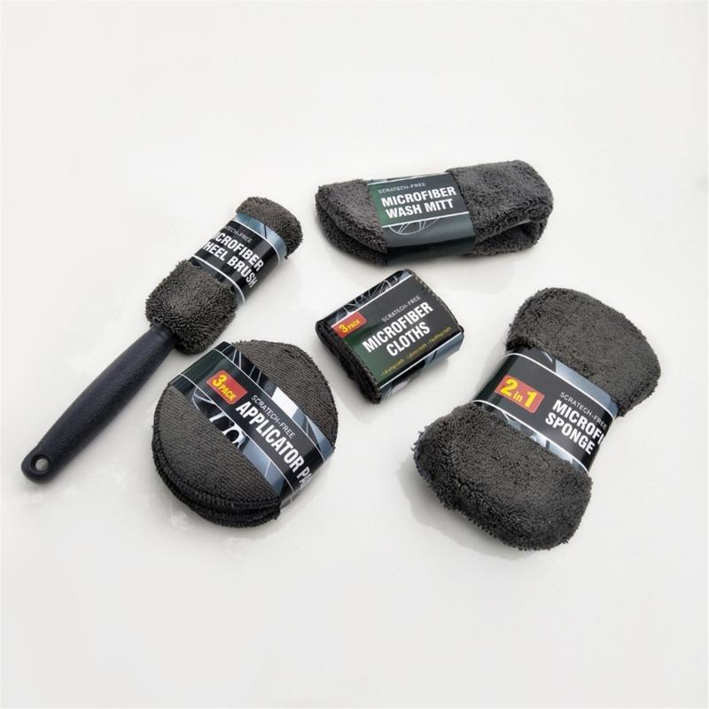 Car Wash Cleaning Tools Kit, 9Pcs Car Cleaning Kit, Microfiber Towel Auto Wash Mitt, Microfiber Towel, Car Cleaning