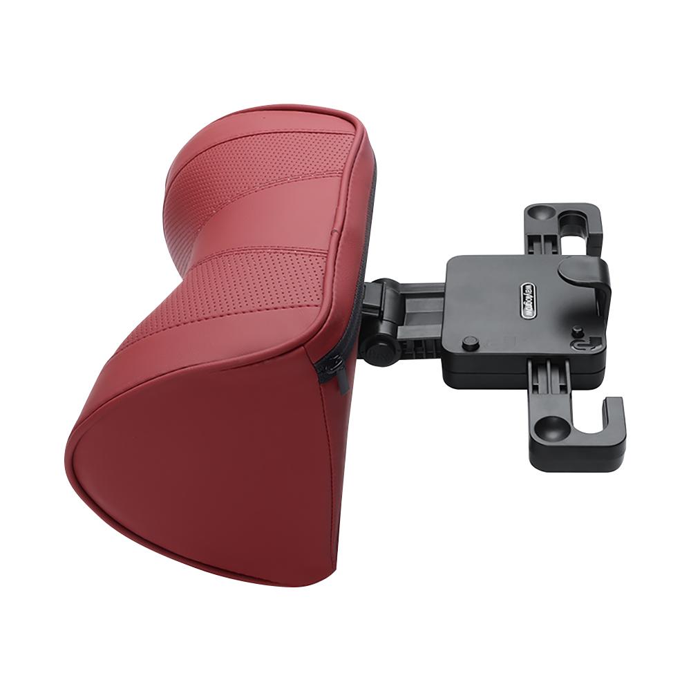 Leder-Auto-Kopfstützen-Nackenkissen, verstellbarer Winkel, Autositz-Kopfstützenkissen mit Haken zur Linderung von Kopfschmerzen, Autokrankheit