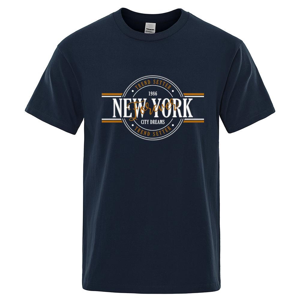 Trend Setter 1986 New York City Dreams Men T-Shirts Fashion Oversize Clothing Breathable Tops Harajuku Tee Clothes Streetwear