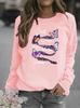 Butterfly Print Women's Round Neck Hoodie