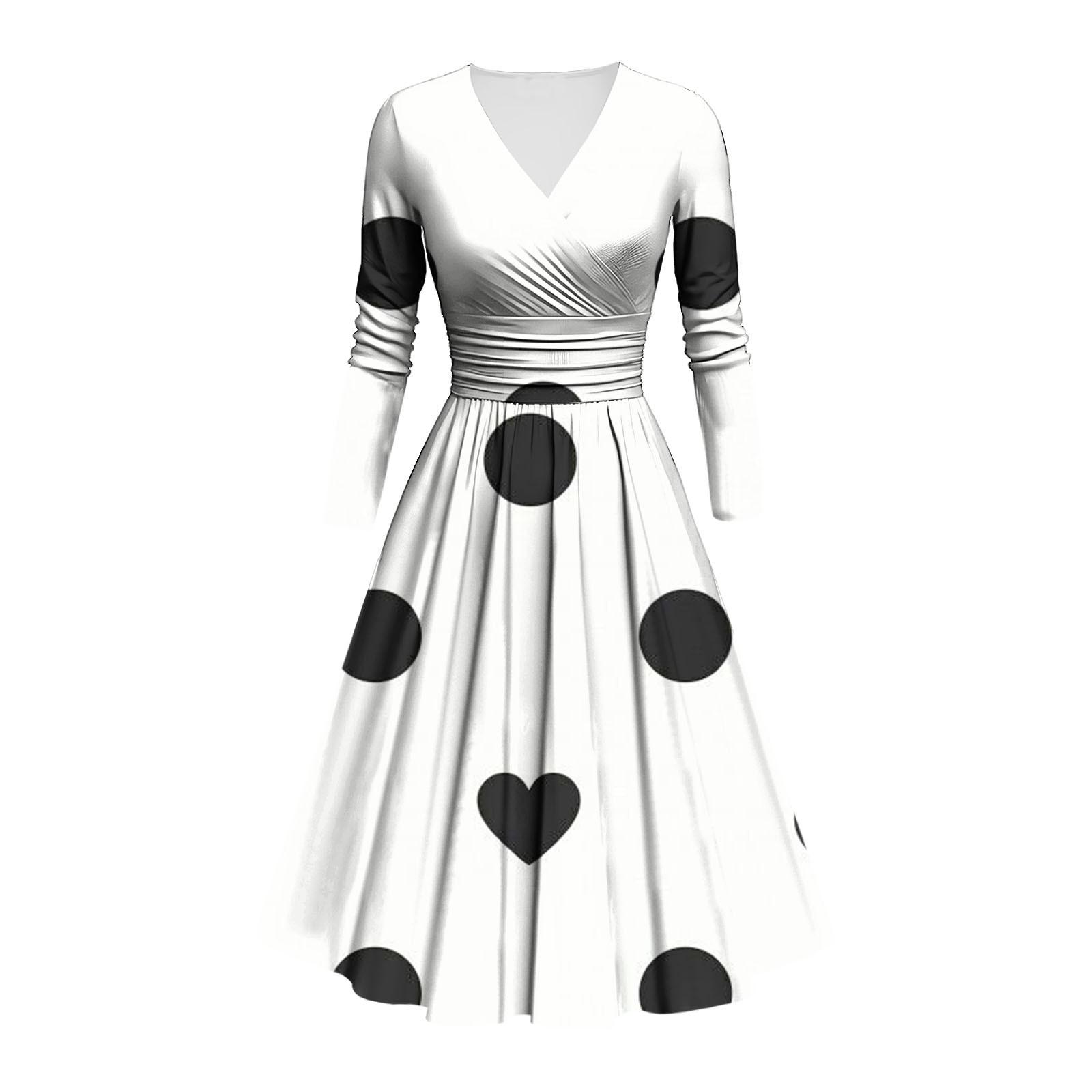 

Женское модное облегающее платье с V-образным вырезом, длинными рукавами и оборками в горошек, повседневное платье XXXXXL