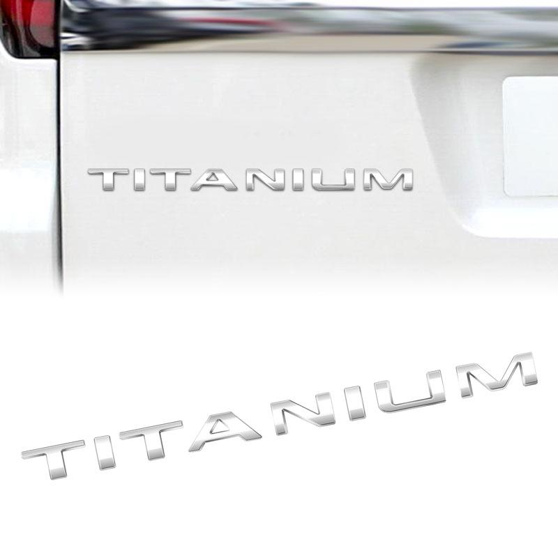 QFKB5 3D Chrome Metal Silver/Black Car Fender Trunk Rear Emblem Sticker For Ford TITANIUM Fiesta Focus Mondeo Edge Kuge Car Styling