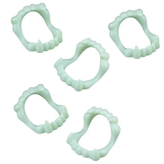 Night Light Vampire Dentures Halloween Party Role Playing Night Light Props Horror Vampire Night Light Dentures Trick Toy