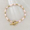 Bohemian Style Natural Stone Chain Bracelet Handmade OT Ring-clasps Bracelet  Party