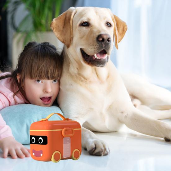 Pudełko do przechowywania karmy dla zwierząt domowych w kształcie samochodu Pojemnik do przechowywania karmy dla psów i kotów z silikonowym uchwytem Artykuły dla zwierząt