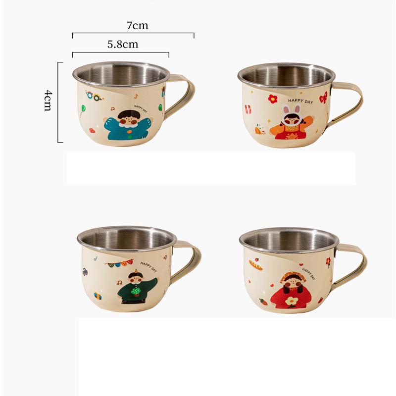 316 stainless steel open mouth small water cup Anti Scalding Milk Coffee Mug Cute Mini Drinking Thermos for Children fashion mug