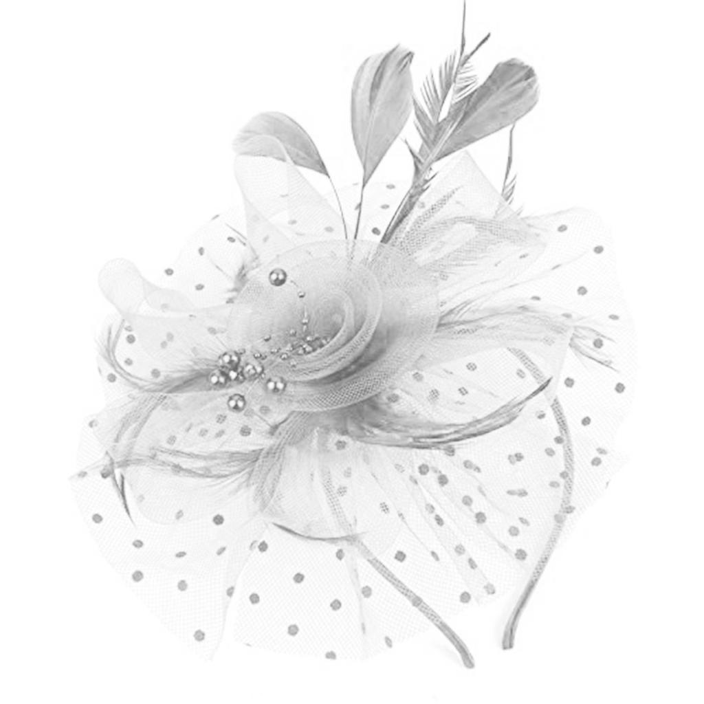 Feather Headpiece Women Mesh Hat Hair Band Headband Wedding Accessories Feather Headband Hat Party Hairpiece