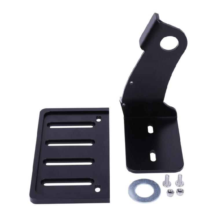 Side Mount Bracket for Motorcycle, Slotted Black Aluminum License Plate Mount with Bolt-On Replacement