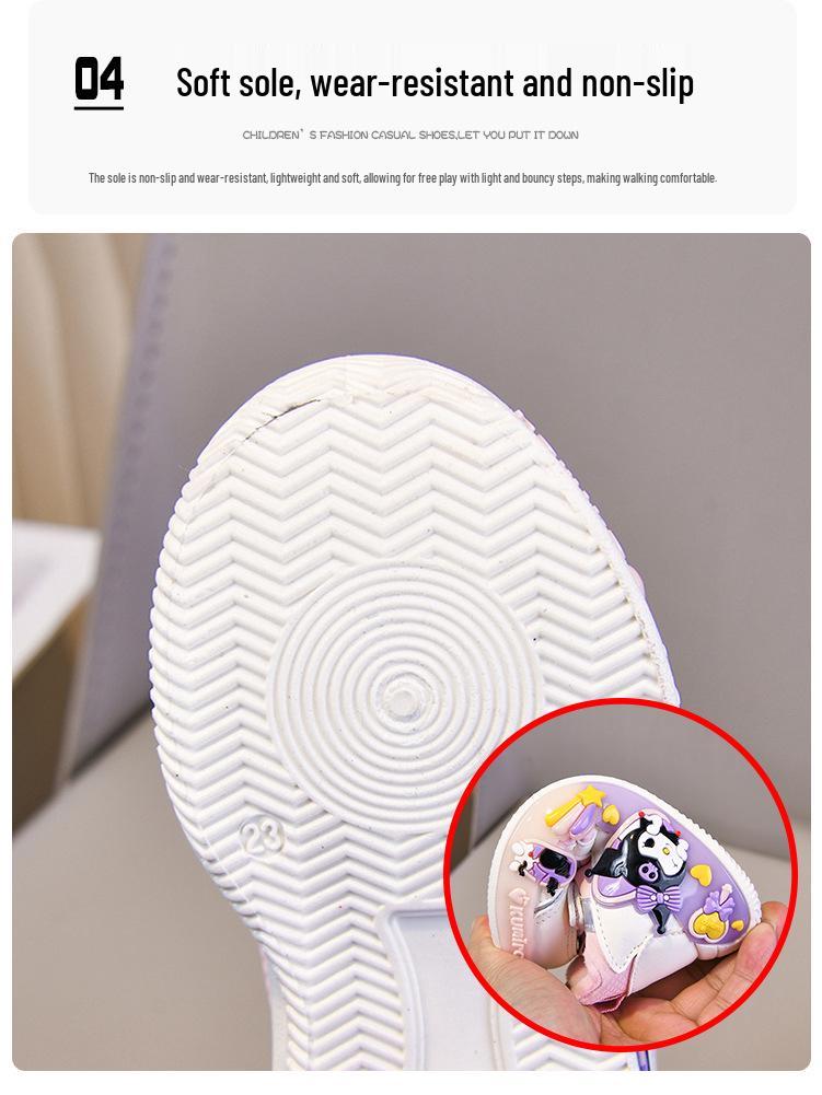 Girls' Kuromi Warm Velvet Sports Shoes: Autumn/Winter 2025, Non-slip Casual Toddler Shoes