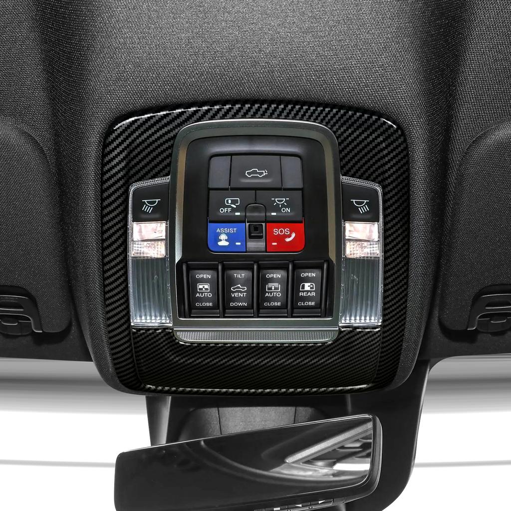 UAL3 For Dodge RAM 1500 2500 3500 2019-2026 Car Reading Lamp Frame Panel Carbon Fiber Interior Sticker ABS Trim Accessories