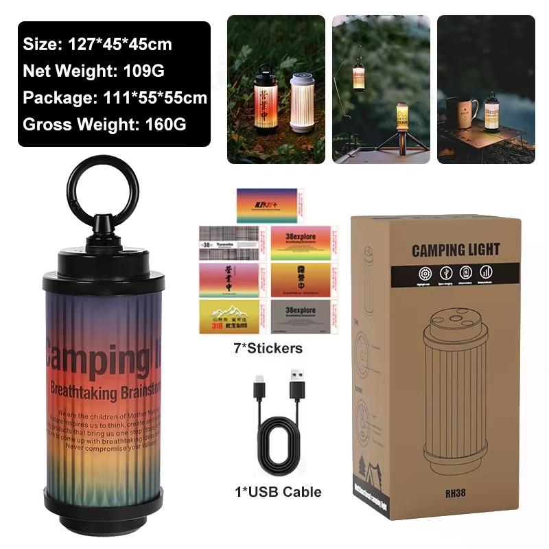 New Outdoor Camping Light, Multi-functional Rechargeable Ambient Light, Retro Lighting Flashlight, Waterproof Flashlight 5