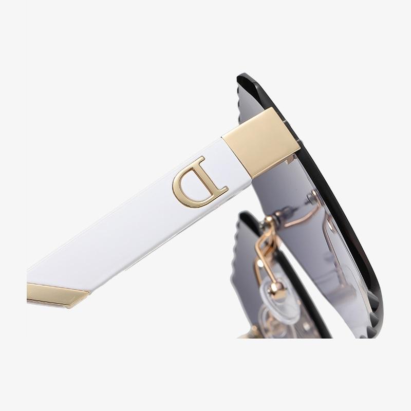 Glamour Luxury D Brand Sunglasses For Men And Women Stylish Rimless Oversize Fashion Glasses Unisex Trend Eyewear UV400