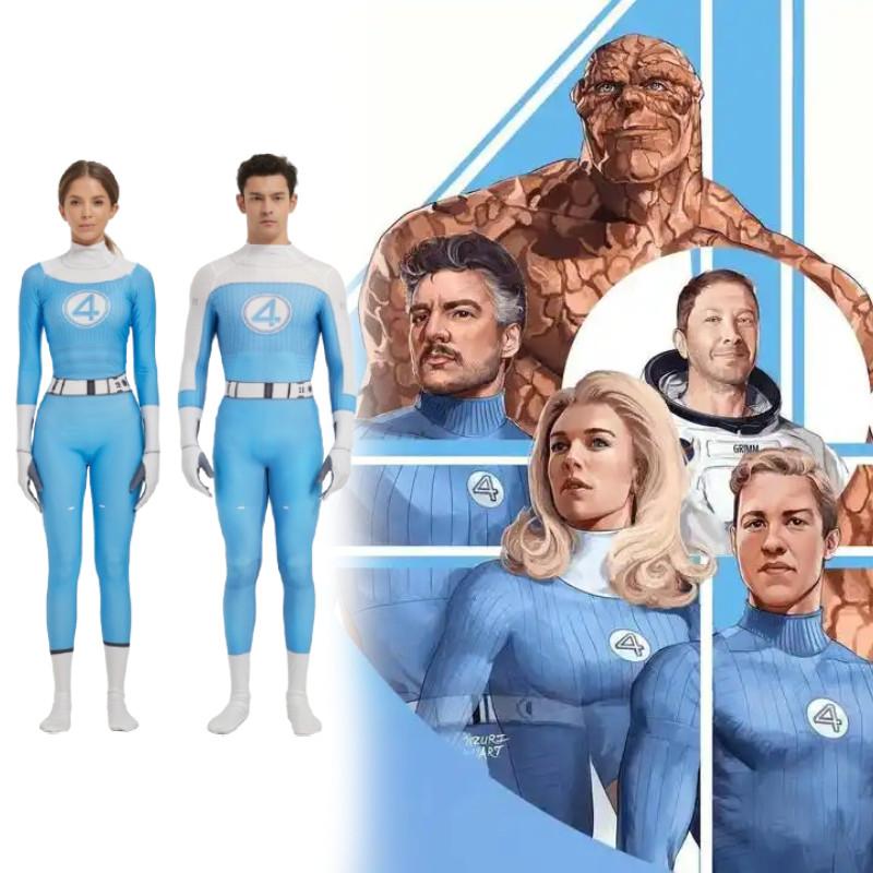 The Fantastic Four Cosplay Jumpsuit With Spandex For Game Anime Role Play
