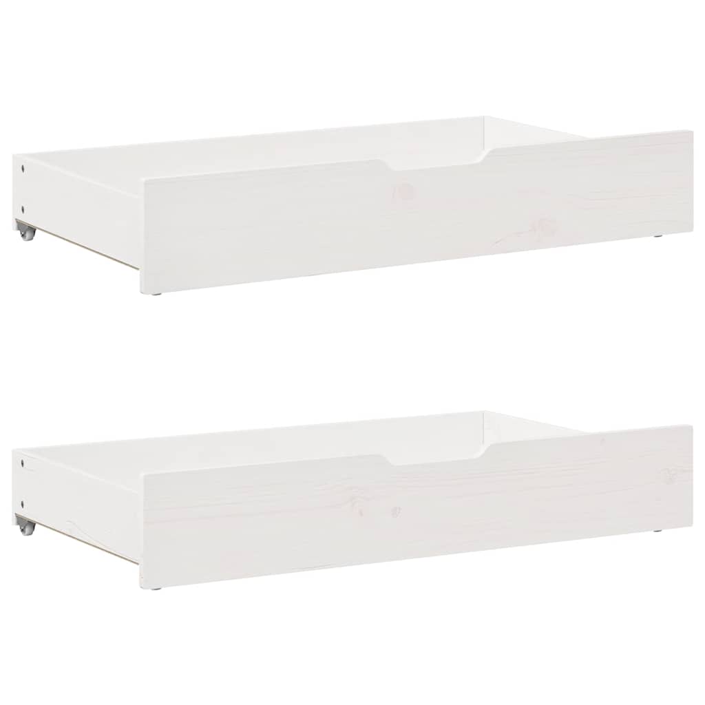 Daybed with Drawers White 90x200 cm Pine Wood