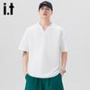 Izzueit Men's V-Neck Loose Fit Ice Silk T-Shirt