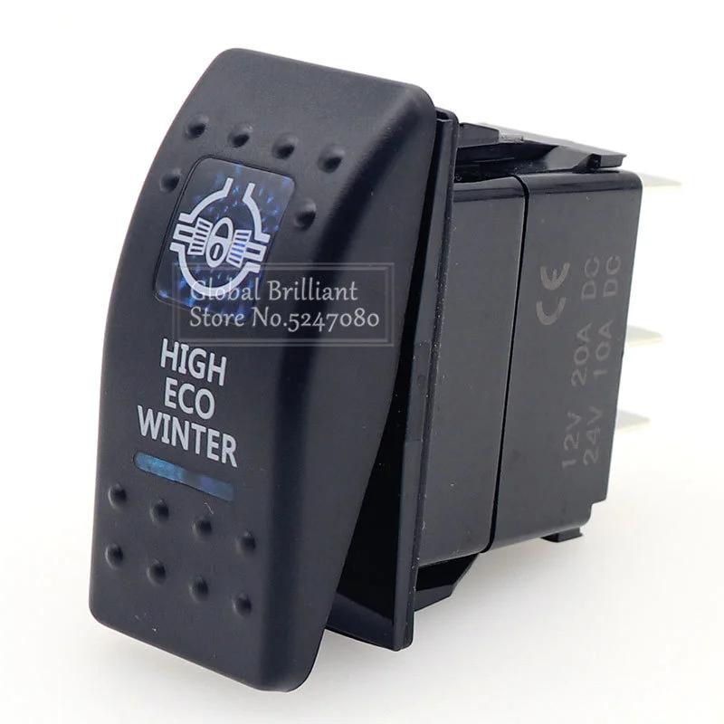 1pcs Car Boat Caravan Rocker Switches 12V 24V 5 Pin Waterproof Rocker Switch Dual Blue LED Light Bar