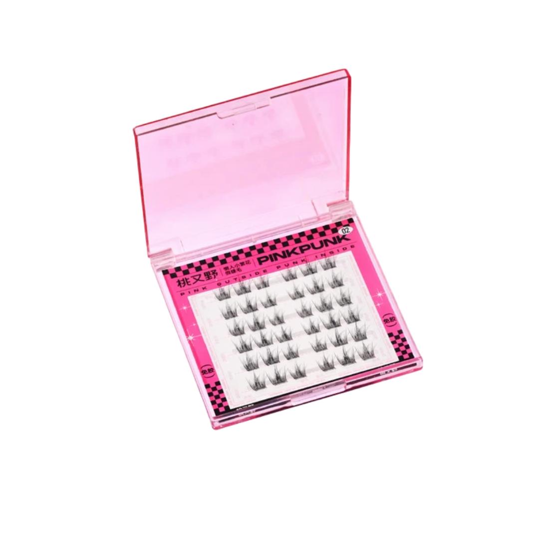 

Pinkpunk False Lower Eyelashes, Natural-Looking, No Glue Required, Long and Curled, 11-13mm, 36 Clusters Per Pack чорний