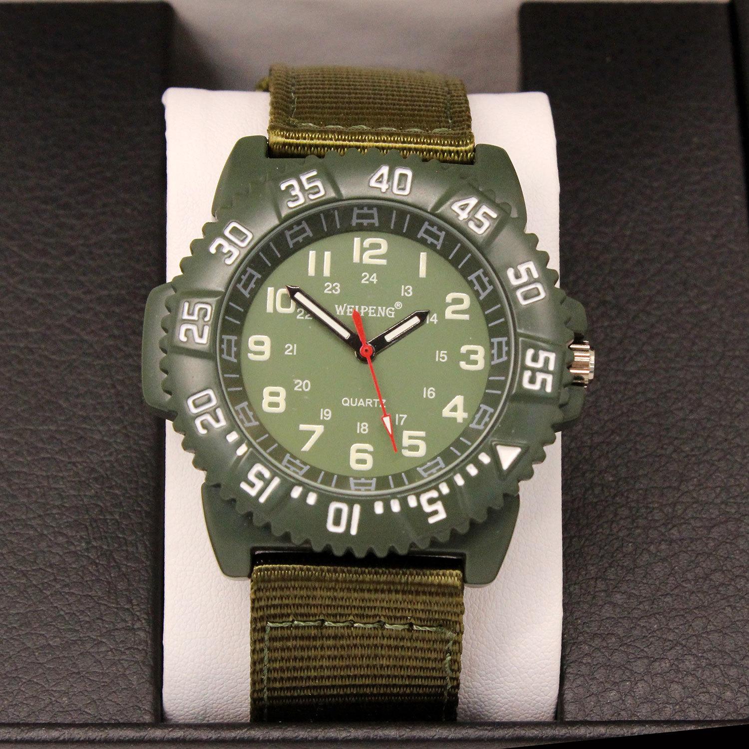 Nylon Strap Canvas Strap Sergeant Watch Creative Watch Sports Outdoor Men S Watch армия зеленый