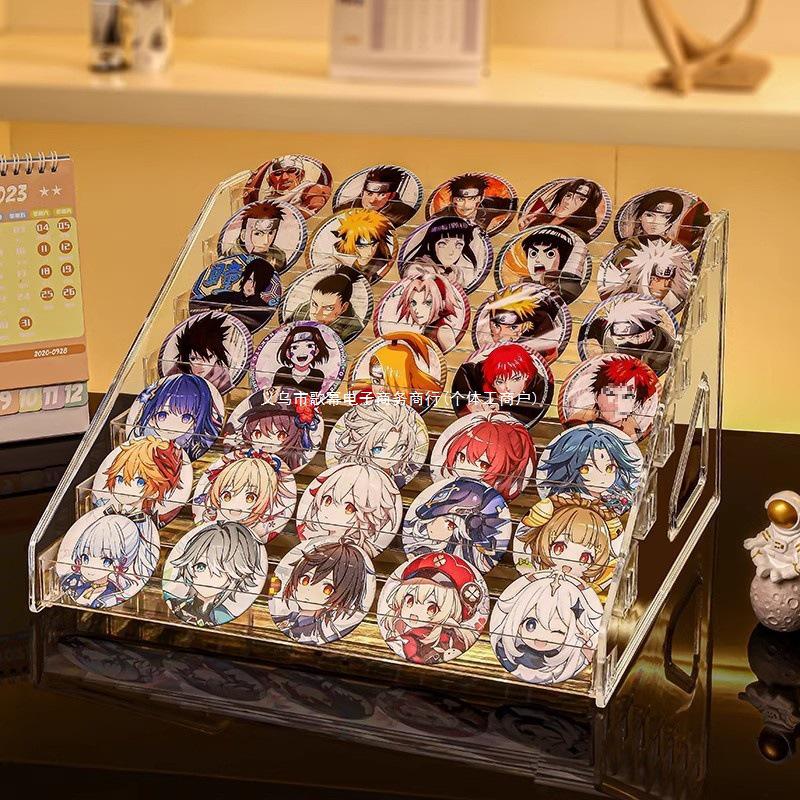 Tiered Transparent Acrylic Display Stand for Badges, Medicine, Figurines, Eyeshadow & Cosmetics