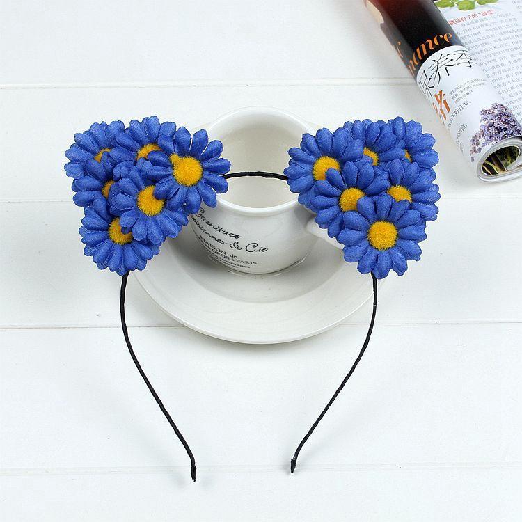 Boho Chic Daisy Girls Headbands Women Solid Embroidery Flower Hair Bands Kids Candy Chrysanthemum Headwear Hair Accessories