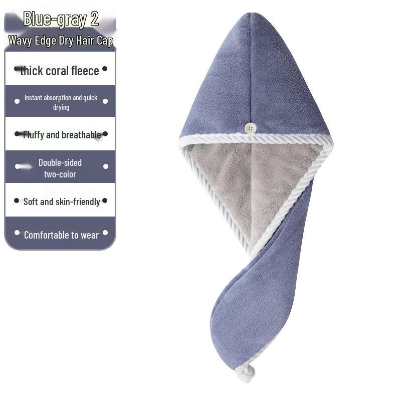 Women's Quick-Dry Double-Layer Coral Fleece Hair Cap