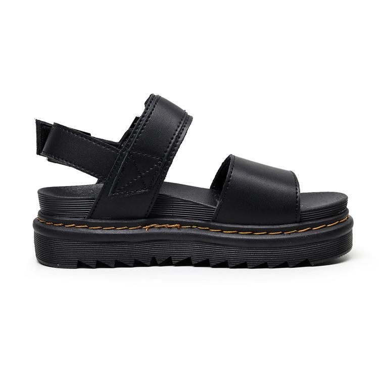 Sandali taglia grande donna popolari estivi nuovi europei e americani punta tonda tinta unita muffin suola morbida romani scarpe da spiaggia sandali platform