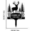 Metal Memorial Garden Stake for Deer Hunter Grave Cemetery Decoration Personalized Hunting Gift
