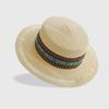 Ethnic Style Weave Straw Hat UV Protection Outdoor Visor Cap Fashion Beach Hat  Outdoor