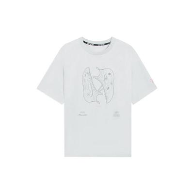 Cartoon Print Loose Round Neck Short Sleeve T-Shirt Men Tops Grey AHSSA45-1