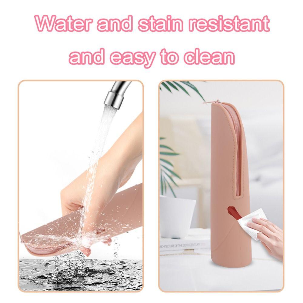 1pc with Zipper Brush Bag Case Silicone Cosmetic Brush Bag Special Design Brush Holder Women Beauty