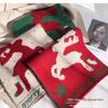 Korean Style Reindeer Knitted Cashmere Scarf - Unisex Winter Festive Neck Warmer