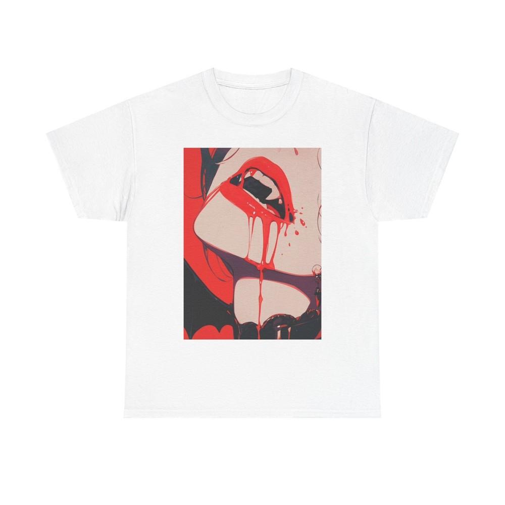 Waifu Anime T-shirt Girl Graphic Cartoon Retro Gaming Unisex Heavy Tee Gamer gf Unisex T-Shirt L